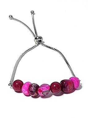 Pink gemstone slider bracelet